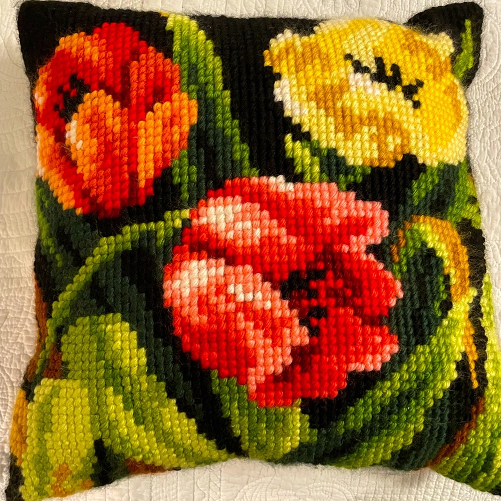 Beautiful needlepoint pillow.  Absolutely beautiful